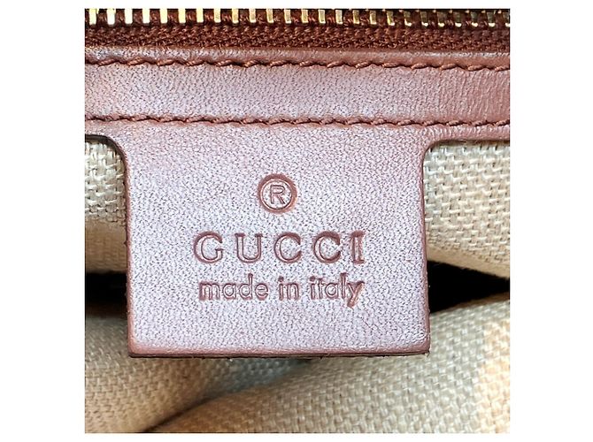 Borsa Tote Gucci in tela e pelle beige e marrone - vista 4