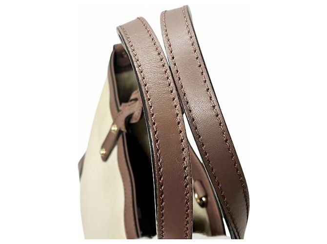 Borsa Tote Gucci in tela e pelle beige e marrone - vista 8