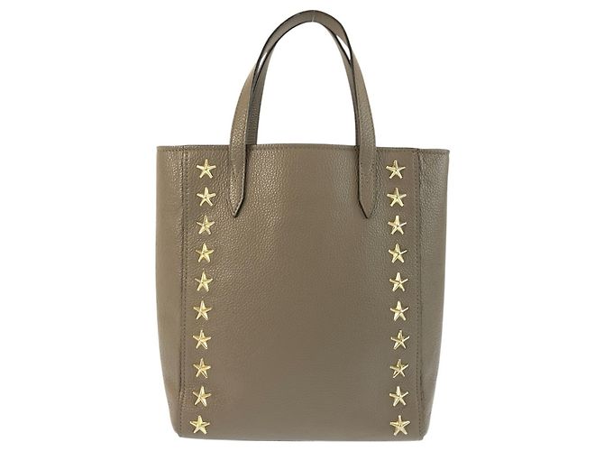 Jimmy Choo Star Studded Pegasus N S Leder Tote/Schultertasche Greige Grau - Ansicht 2
