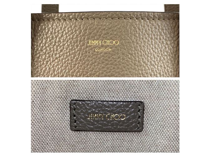 Jimmy Choo Star Studded Pegasus N S Leder Tote/Schultertasche Greige Grau - Ansicht 3