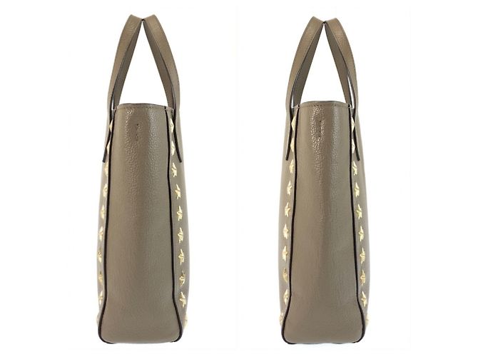 Jimmy Choo Star Studded Pegasus N S Leder Tote/Schultertasche Greige Grau - Ansicht 6
