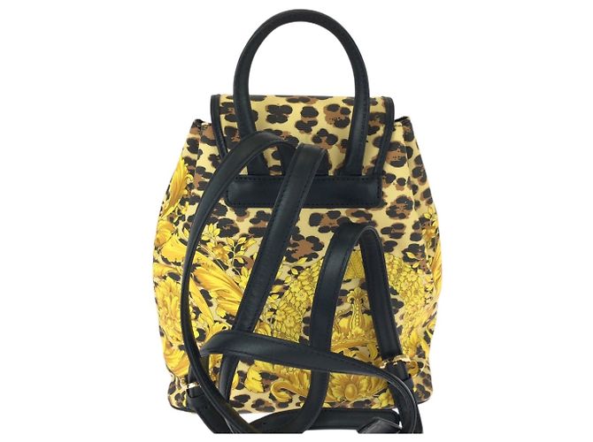 Zaino Versace Vintage con motivo barocco Nero Giallo - vista 2