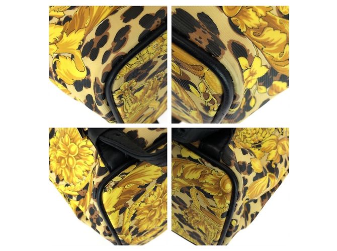 Zaino Versace Vintage con motivo barocco Nero Giallo - vista 3