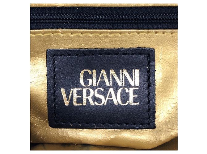 Zaino Versace Vintage con motivo barocco Nero Giallo - vista 4