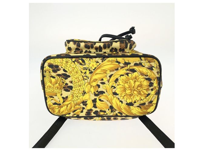 Zaino Versace Vintage con motivo barocco Nero Giallo - vista 9