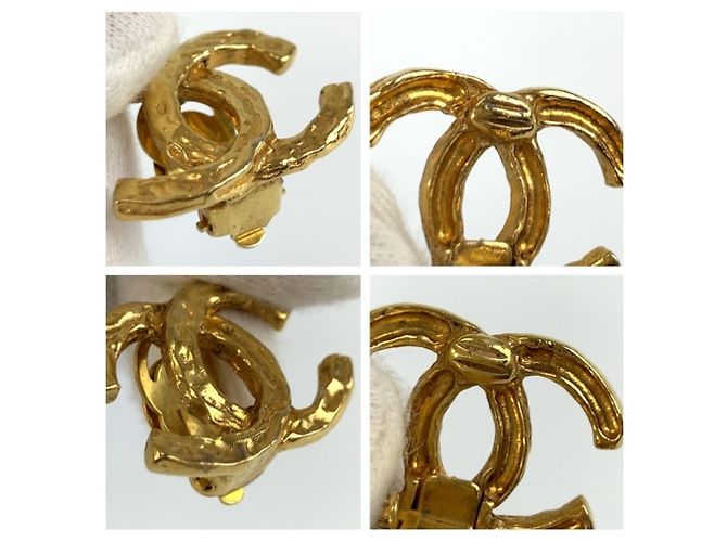 Chanel Vintage Coco Mark vergoldete Ohrringe Golden - Ansicht 5