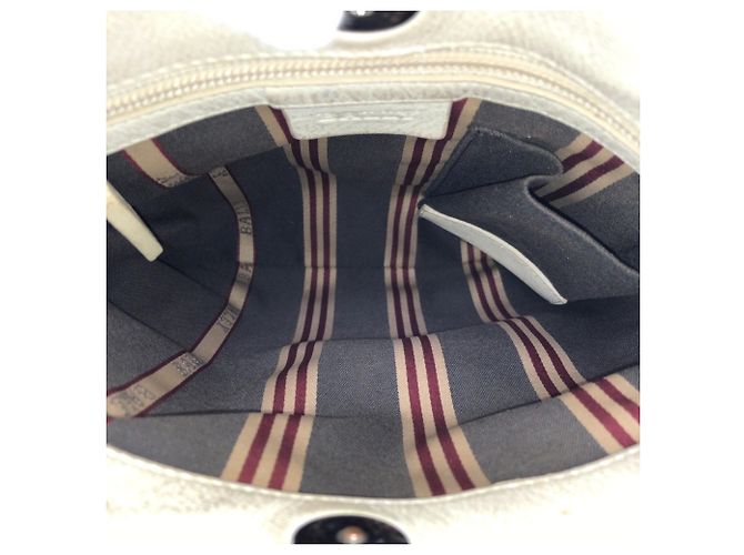 Bally Messenger-Tasche aus perforiertem Leder Weiß Roh - Ansicht 9
