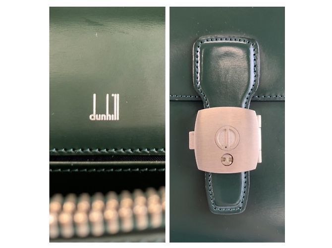 Alfred Dunhill Clutch in pelle verde Dunhill - vista 3