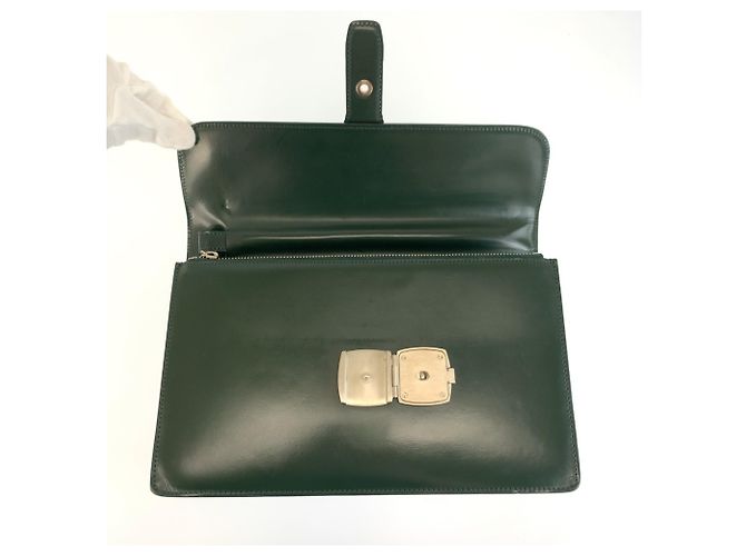 Alfred Dunhill Clutch in pelle verde Dunhill - vista 8