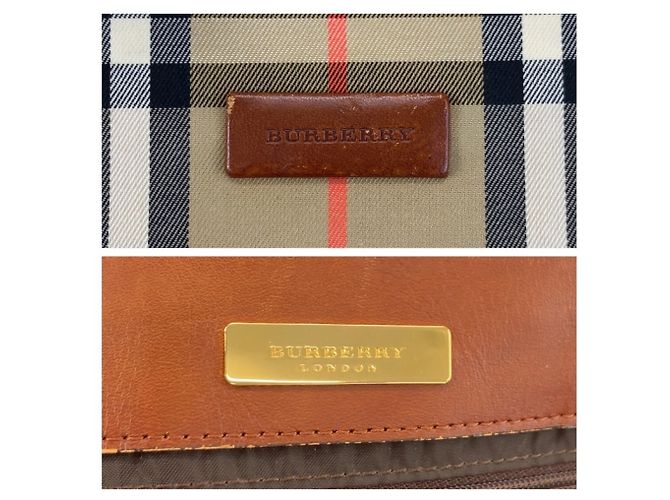 Borsa Tote Burberry in tela e pelle Marrone Beige - vista 3