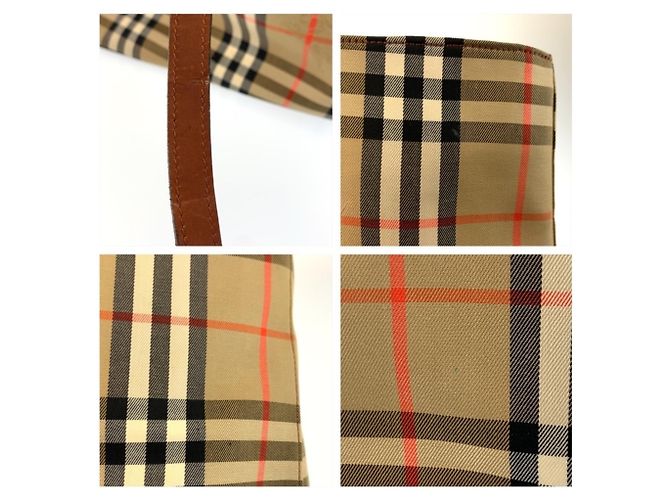Borsa Tote Burberry in tela e pelle Marrone Beige - vista 6