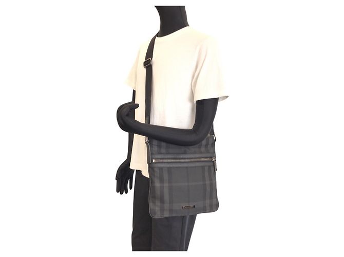 Borsa a tracolla Burberry con motivo Check Marrone Nero - vista 7