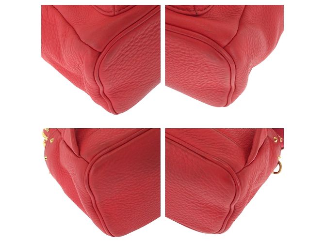 Mochila MCM em couro vermelho - vista 3