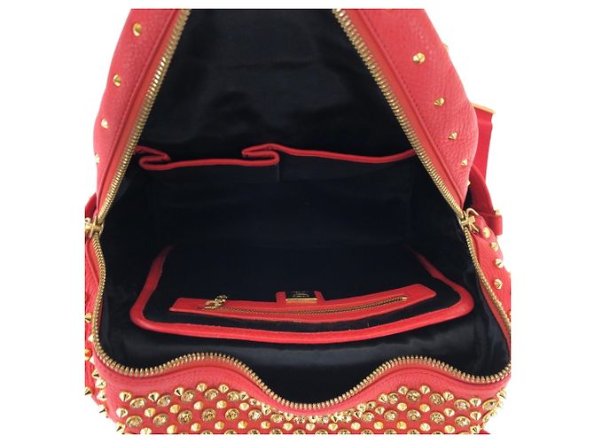 Mochila MCM em couro vermelho - vista 9