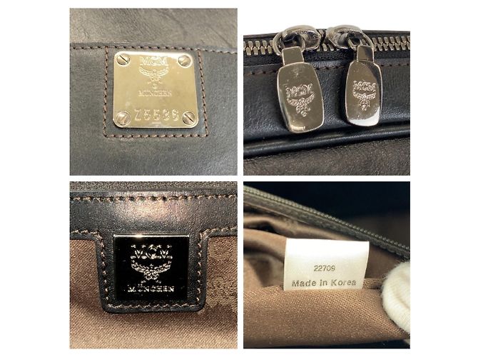 Borsa a tracolla business MCM in pelle nera Nero - vista 4