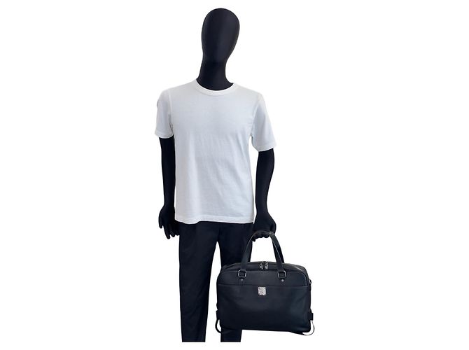 Borsa a tracolla business MCM in pelle nera Nero - vista 6