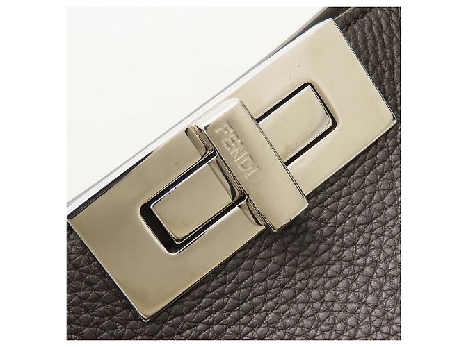 Borsa a tracolla 2-Way Fendi Peekaboo X-LITE Small Giallo Marrone scuro - vista 16