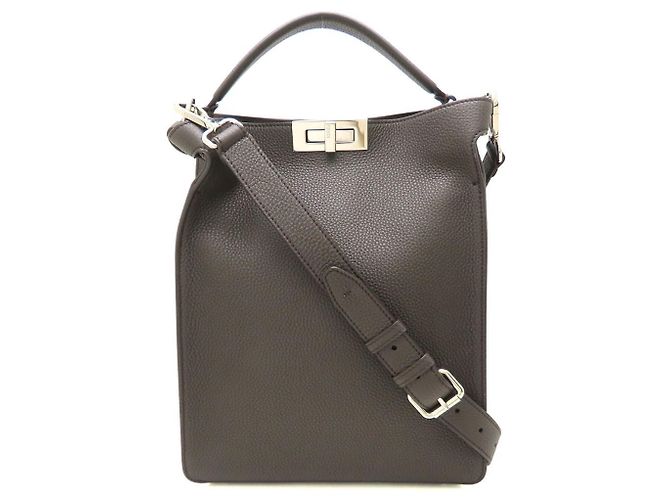 Borsa a tracolla 2-Way Fendi Peekaboo X-LITE Small Giallo Marrone scuro - vista 2