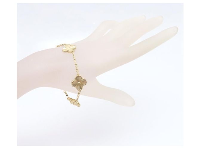 Bracciale Van Cleef & Arpels Vintage Alhambra 5 Motivi Guilloché D'oro - vista 8