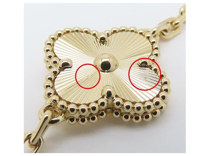 Bracciale Van Cleef & Arpels Vintage Alhambra 5 Motivi Guilloché D'oro - vista 9