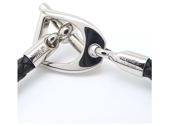 Hermès Bracciale Charm Etrier Hermes Nero - vista 4
