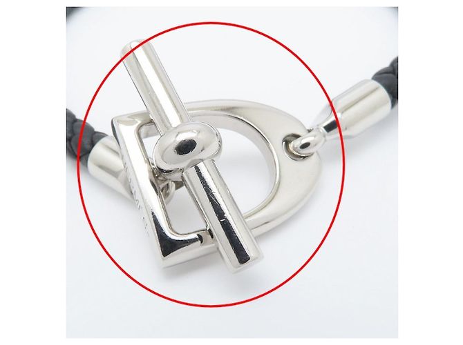 Hermès Bracciale Charm Etrier Hermes Nero - vista 7
