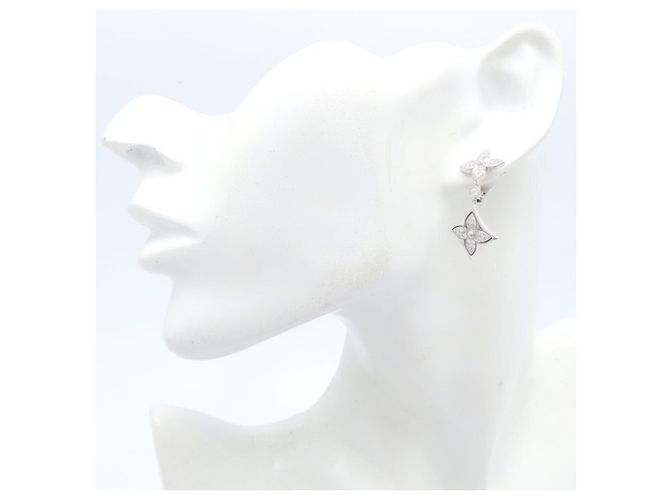 Pendientes Louis Vuitton Long Blossom Diamond Dorado - vista 7