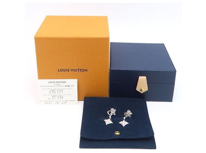 Pendientes Louis Vuitton Long Blossom Diamond Dorado - vista 8