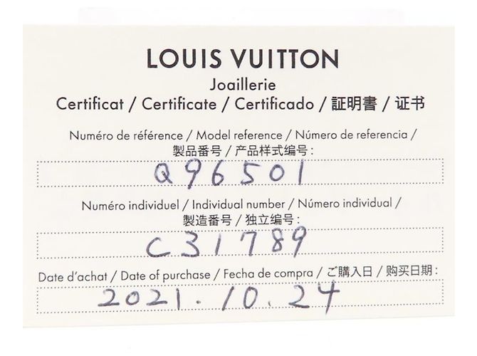 Pendientes Louis Vuitton Long Blossom Diamond Dorado - vista 9