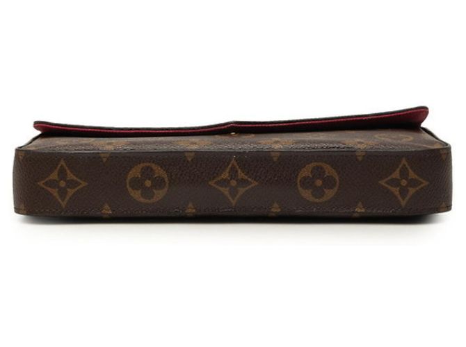 Borsa a tracolla Louis Vuitton Monogram Pochette Felicie Marrone Bianco Fuschia Monogramma - vista 3