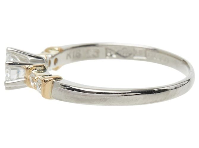 Anello di fidanzamento Seiko in diamanti, platino e oro giallo Argento D'oro - vista 3