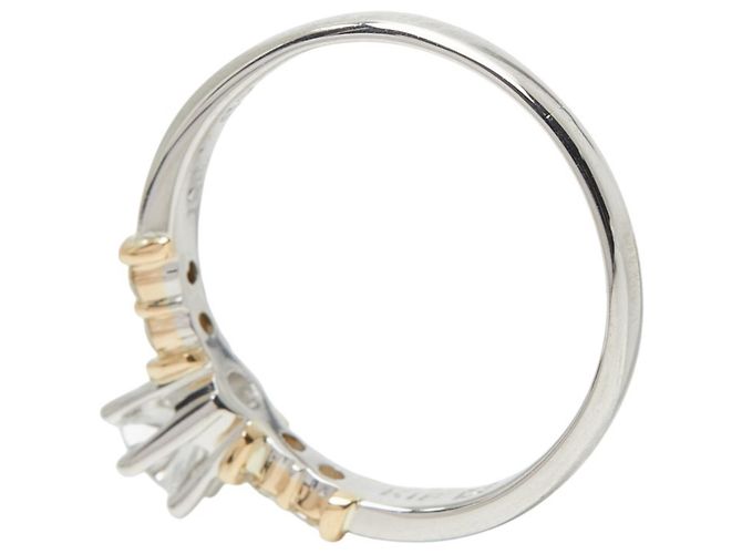 Anello di fidanzamento Seiko in diamanti, platino e oro giallo Argento D'oro - vista 5