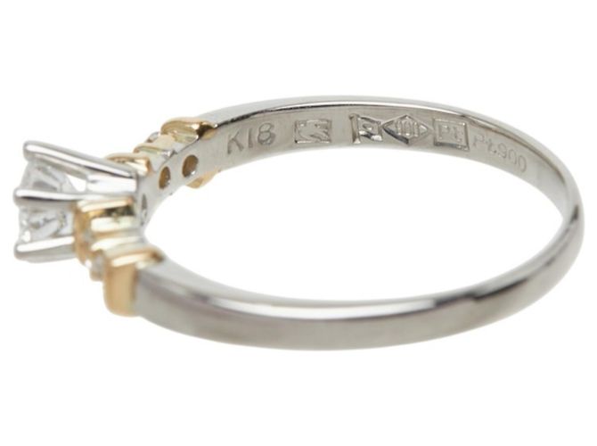 Anello di fidanzamento Seiko in diamanti, platino e oro giallo Argento D'oro - vista 6