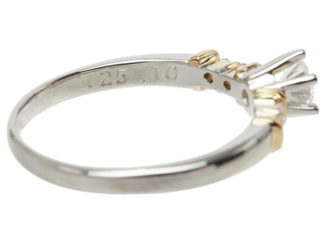 Anello di fidanzamento Seiko in diamanti, platino e oro giallo Argento D'oro - vista 7