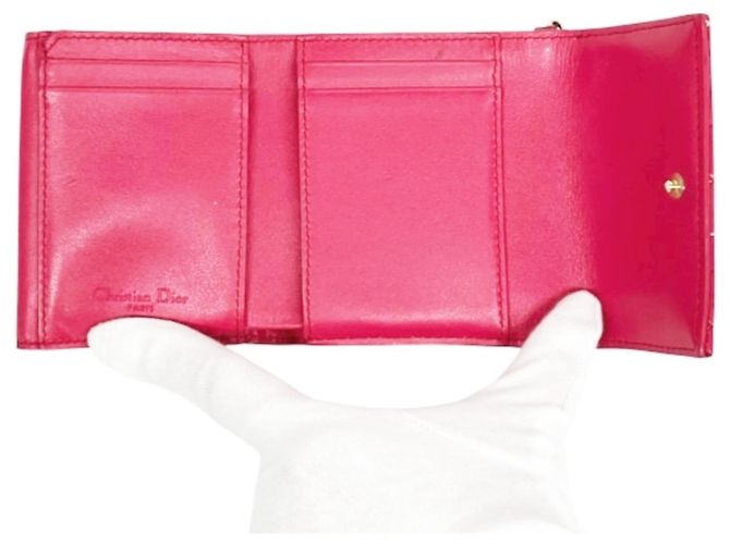 Cartera Lady Tri-fold Christian Dior Rosa - vista 3