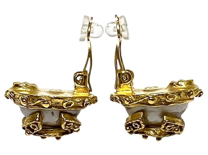 Pendientes de clip Chanel en aleación y perlas artificiales - Ansicht 2