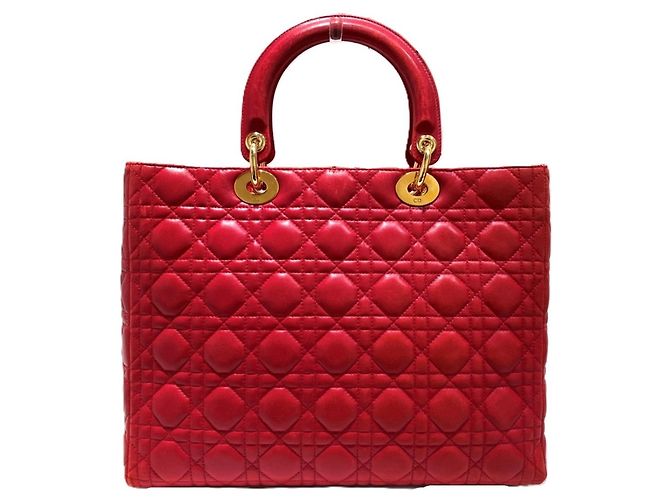 Christian Dior Large Cannage Handtasche Rot - Ansicht 2