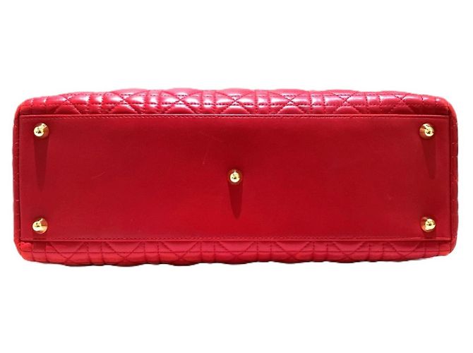 Christian Dior Large Cannage Handtasche Rot - Ansicht 3