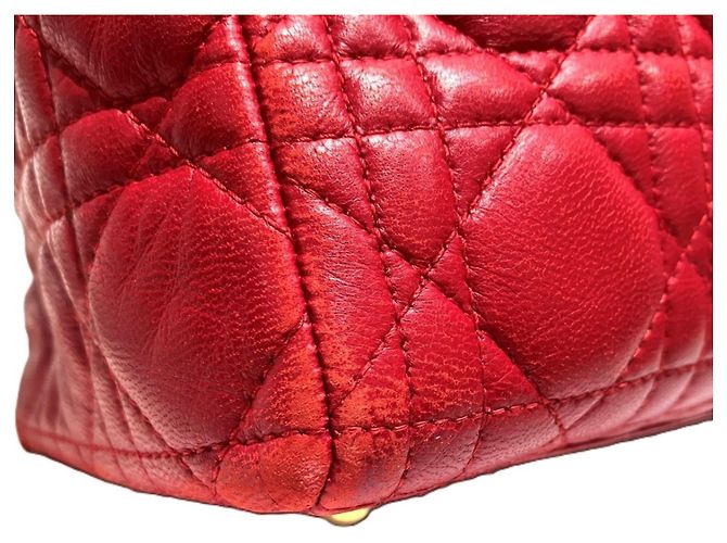 Christian Dior Large Cannage Handtasche Rot - Ansicht 7