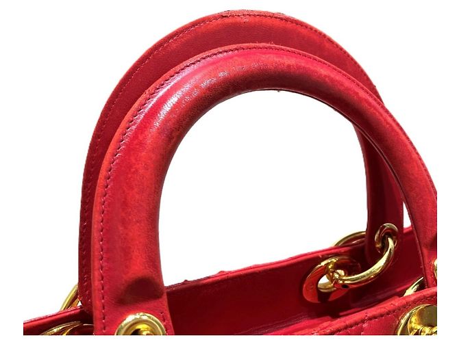 Christian Dior Large Cannage Handtasche Rot - Ansicht 9