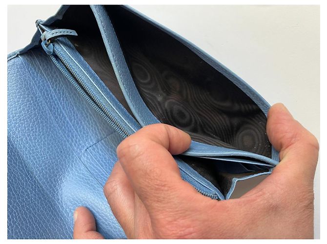 Gucci Marmont Leder Geldbörse Blau - Ansicht 12