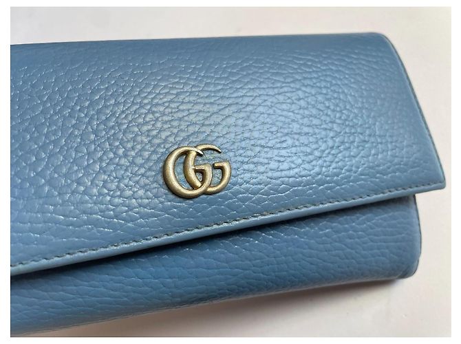 Gucci Marmont Leder Geldbörse Blau - Ansicht 3