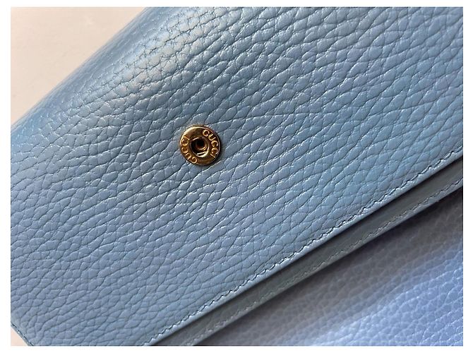 Gucci Marmont Leder Geldbörse Blau - Ansicht 9