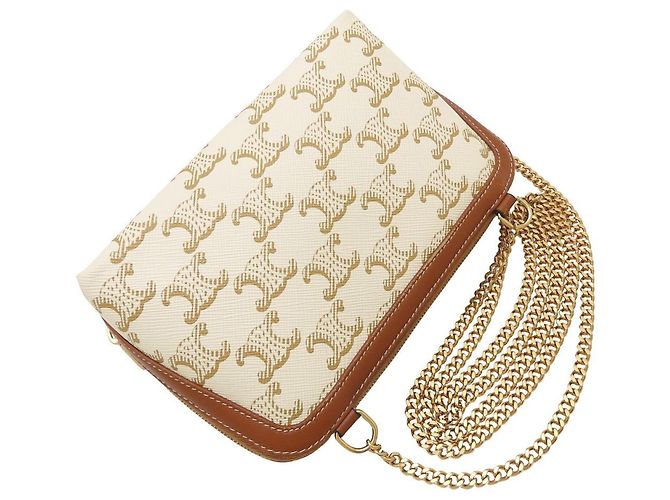 Céline Bolso de hombro clutch con cadena Celine Blanco - vista 5