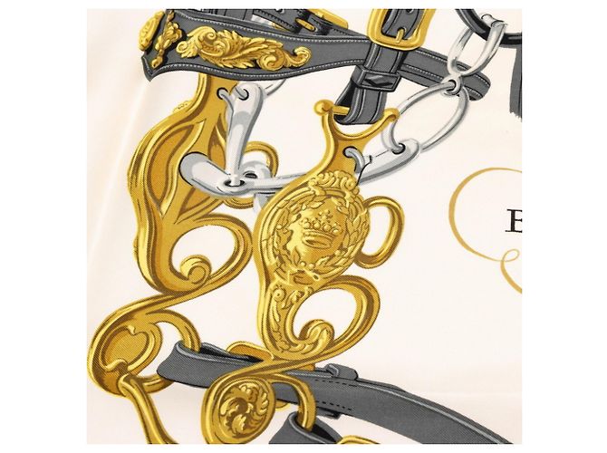 Hermès Hermes Carre 90 Brides de Gala Ceremonial Bridle Scarf Rosa Bianco Multicolore - vista 5
