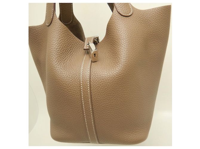 Hermès Bolso Hermes Picotin Lock MM Gris pardo - vista 6