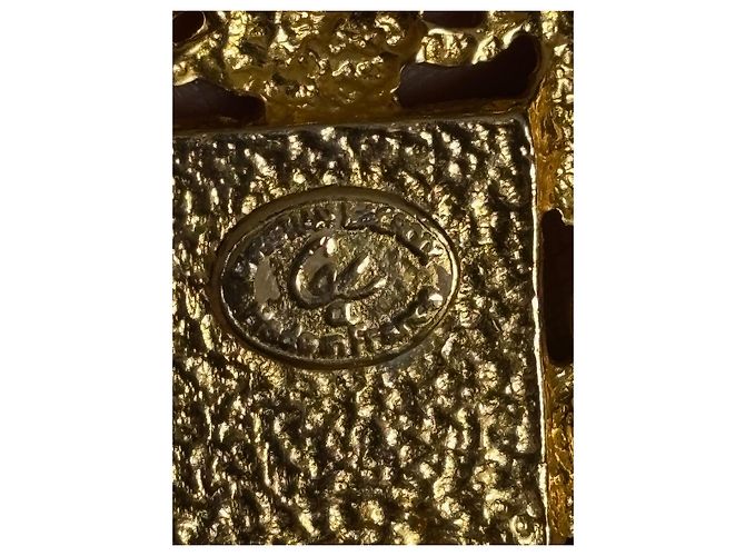 Orecchini a clip Christian Lacroix Madonna col Bambino dorati D'oro - vista 7