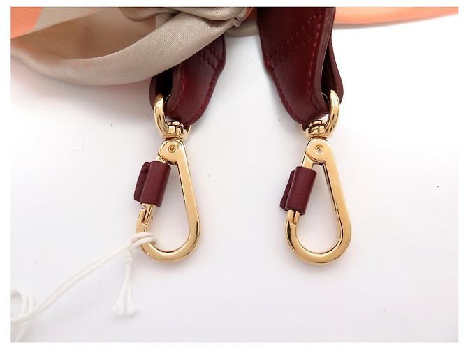 Chloé NEW CHLOE BROWN LEATHER SHOULDER STRAP AND SILK SCARF FOR BAG STRAP - view 5