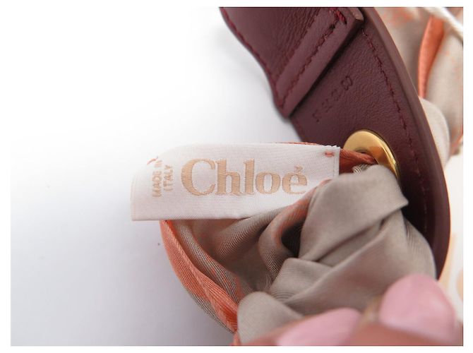 Chloé NEW CHLOE BROWN LEATHER SHOULDER STRAP AND SILK SCARF FOR BAG STRAP - view 6