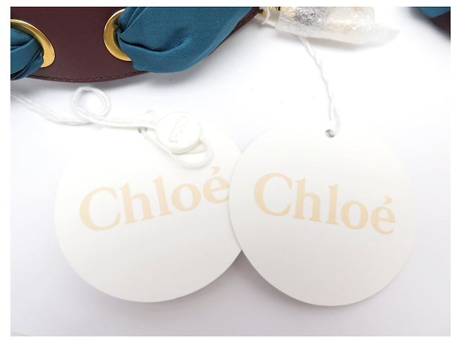 Chloé NEUF ANSE BANDOULIERE CHLOE EN CUIR MARRON & FOULARD EN SOIE PR SAC STRAP - vue 10